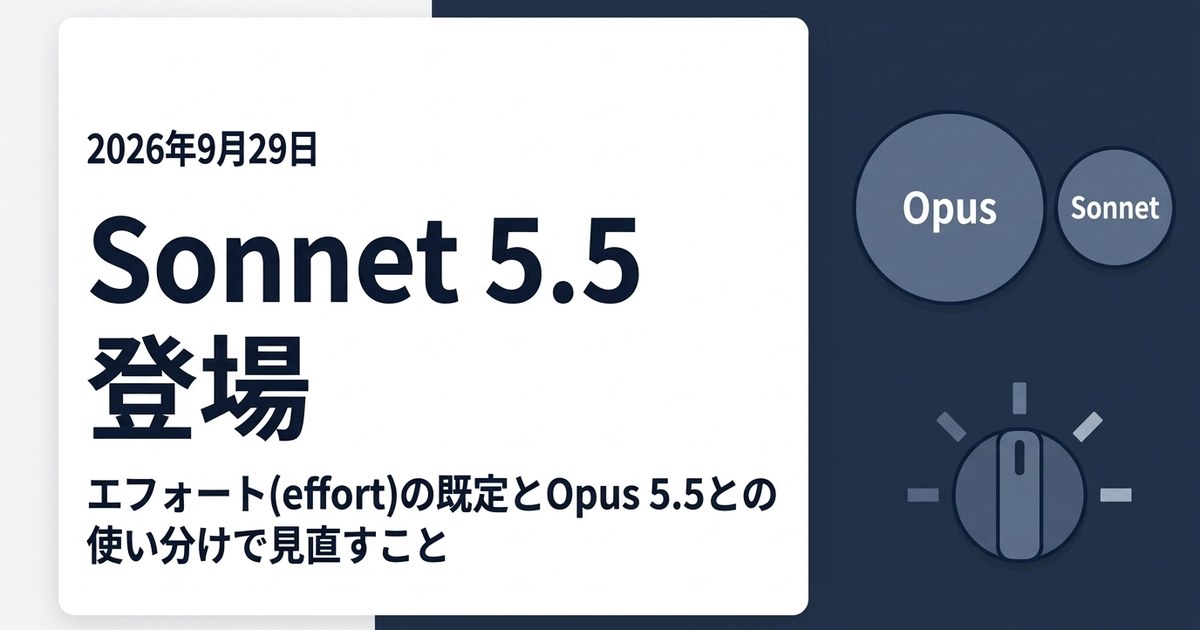 Sonnet 5.5 登場:エフォート(effort)の既定と Opus 5.5 との使い分けで見直すこと